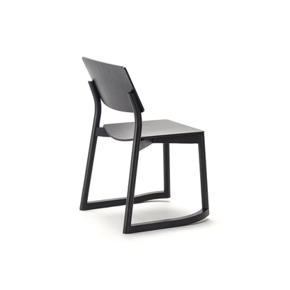 Panorama Chair with Runners by Karimoku New Standard -  Matte Black Lacquered Oak