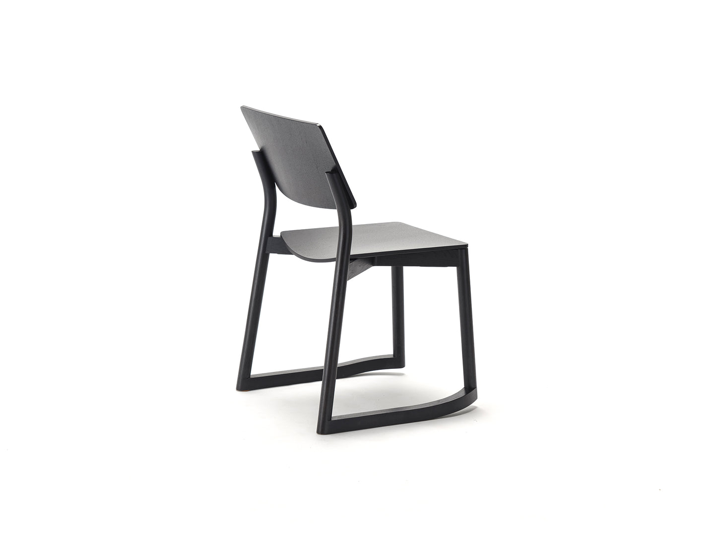 Panorama Chair with Runners by Karimoku New Standard -  Matte Black Lacquered Oak