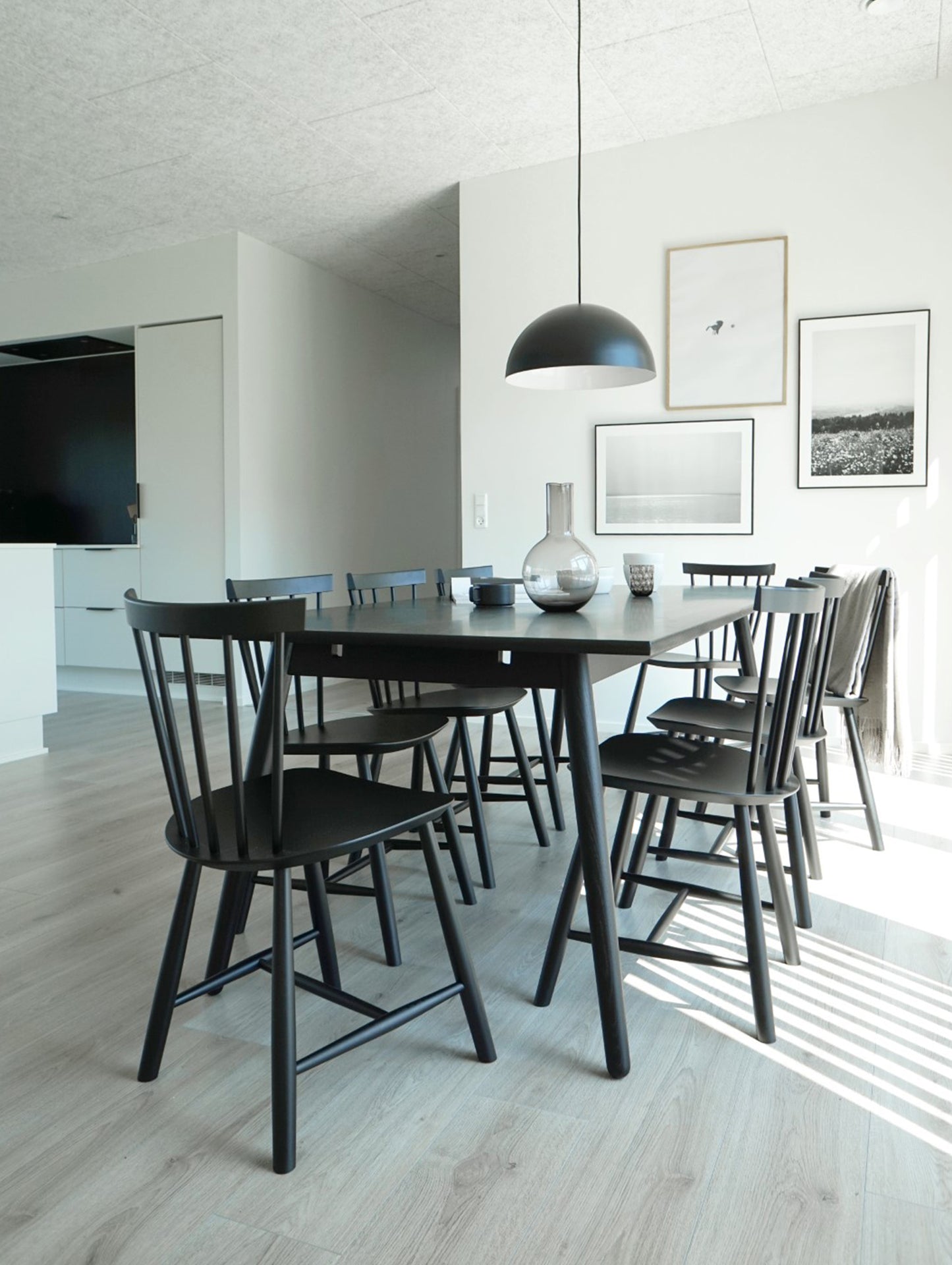 J46 Chair by FDB Mobler - Black Painted Beech