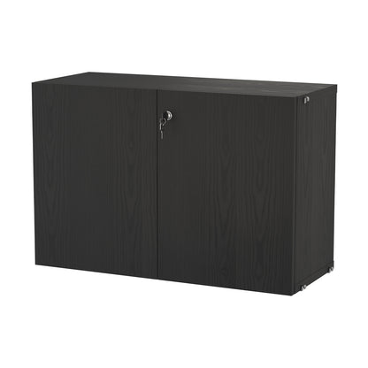 String System Cabinet with Lock - Black Ash