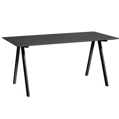 Copenhague Desk CPH 10 by HAY - Black Linoleum Tabletop / Black Lacquered Oak Base