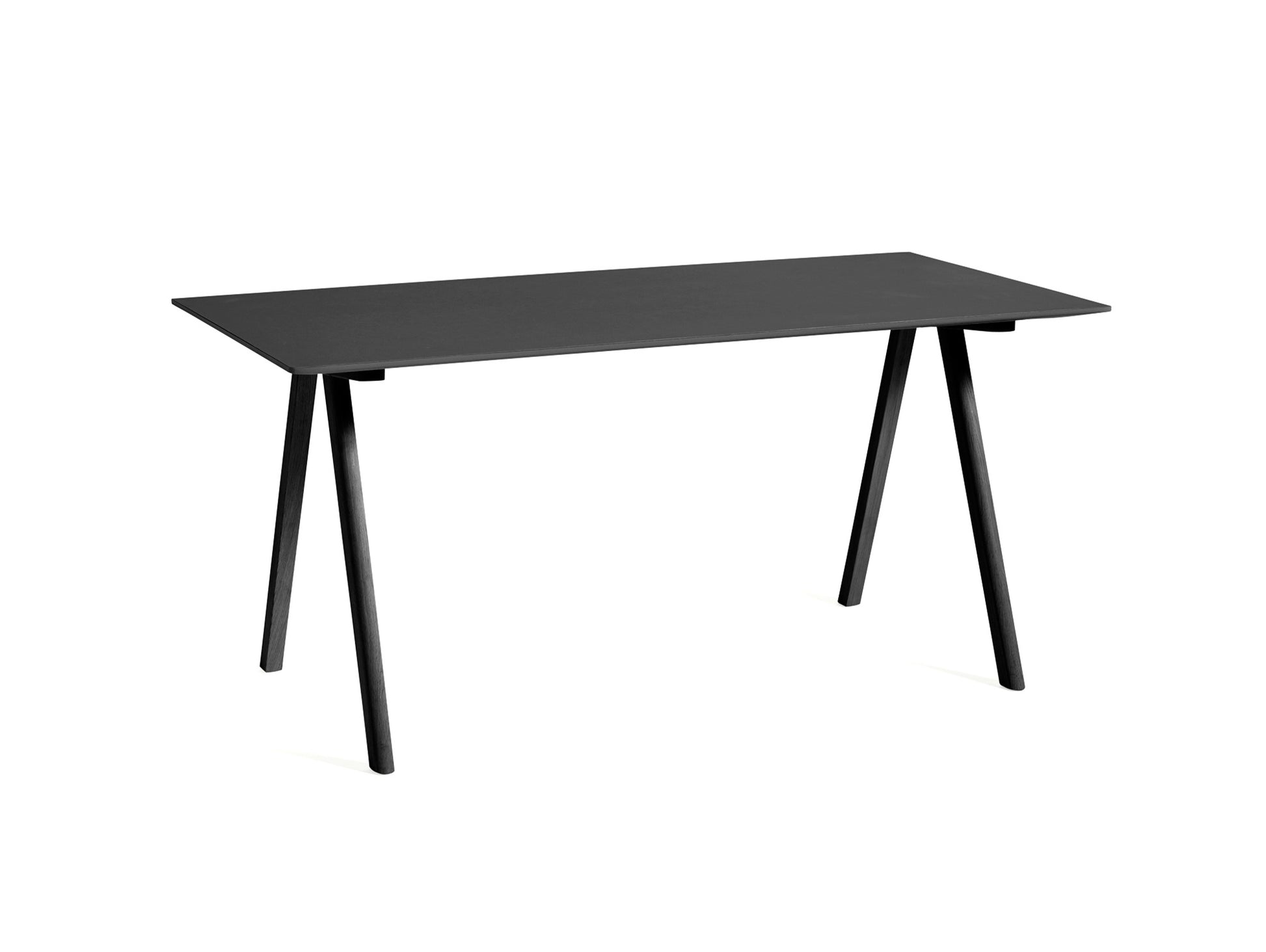 Copenhague Desk CPH 10 by HAY - Black Linoleum Tabletop / Black Lacquered Oak Base