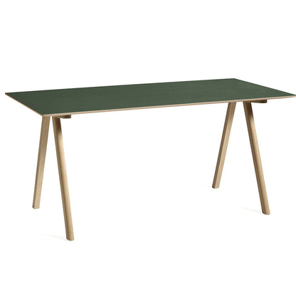 Copenhague Desk CPH 10 by HAY - Green Linoleum Tabletop / Lacquered Oak Base