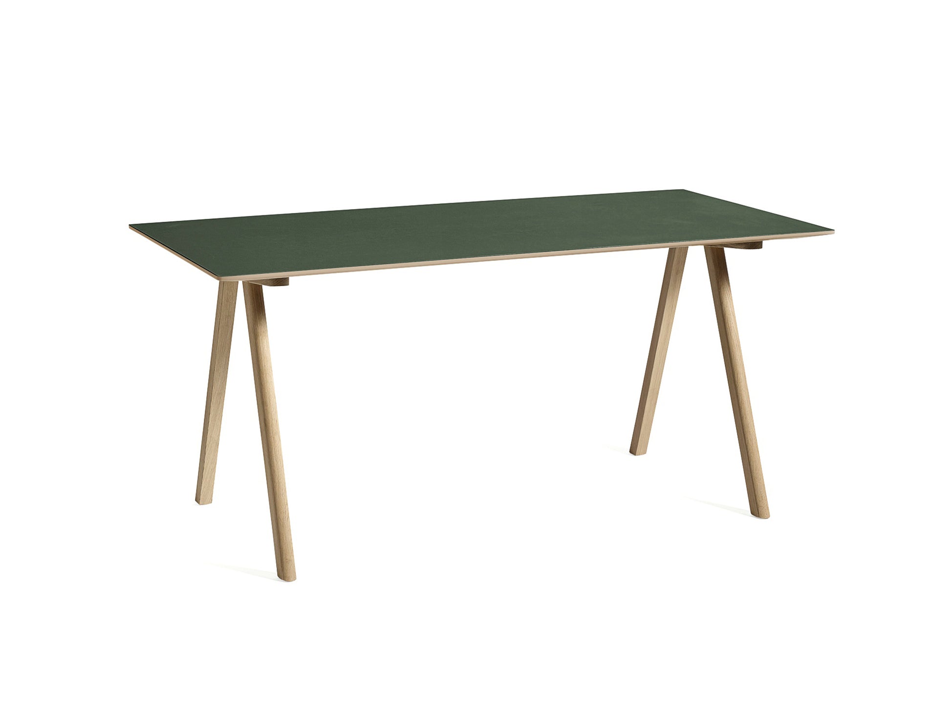 Copenhague Desk CPH 10 by HAY - Green Linoleum Tabletop / Lacquered Oak Base