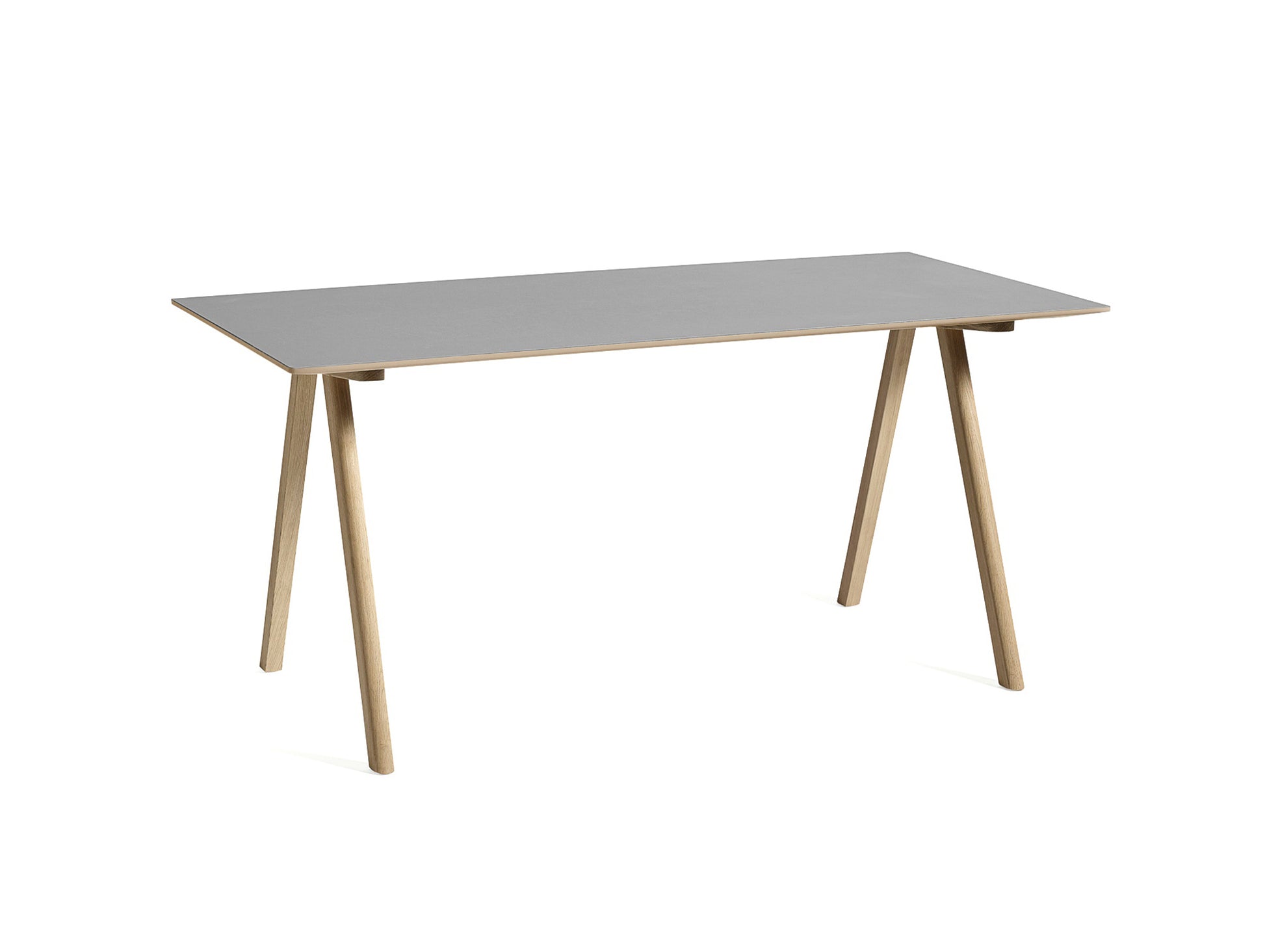 Copenhague Desk CPH 10 by HAY - Grey Linoleum Tabletop / Lacquered Oak Base