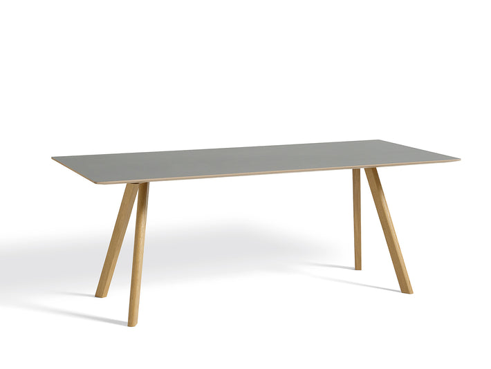Copenhague Dining Table CPH30 by HAY / 90 x 200 cm / Grey Linoleum top / Oak base (water based lacquer).