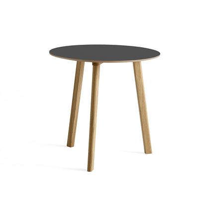Copenhague Deux Table CPH 220 by HAY - D75 / Lacquered Oak Base / Stone Grey Laminate