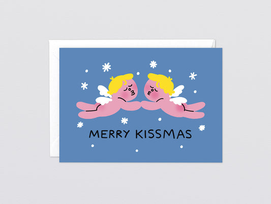 'Merry Kissmas' Greetings Card by Wrap