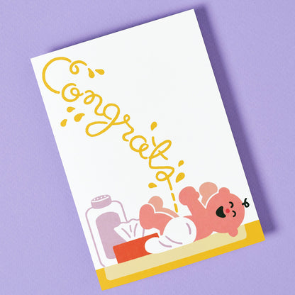 'Congratulations New Baby' Greetings Card by Wrap