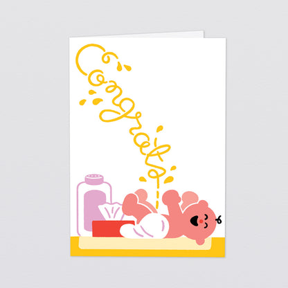 'Congratulations New Baby' Greetings Card by Wrap