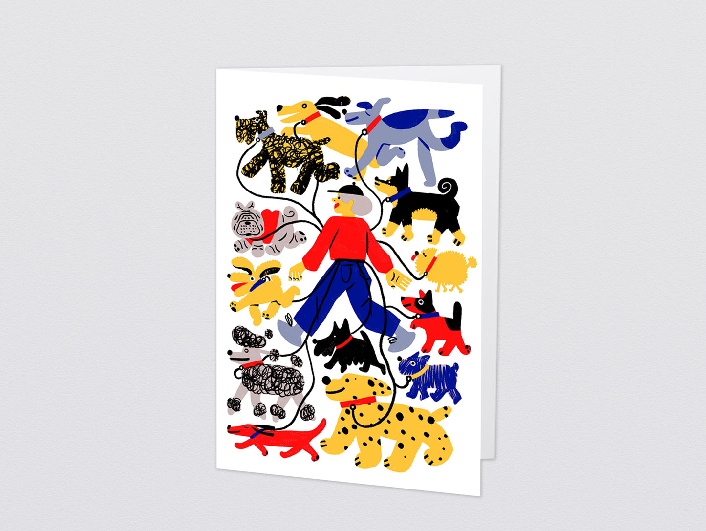 'Dog Walker' Greetings Card by Wrap