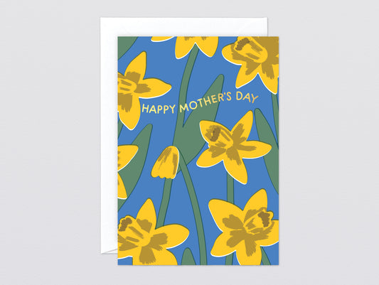 'Mother's Day Daffodils' Foiled Greetings Card by Wrap