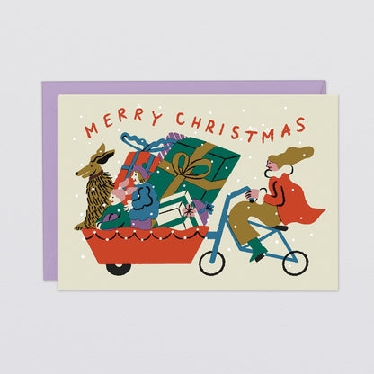 'Cargo Bike Christmas' Greetings Card by Wrap