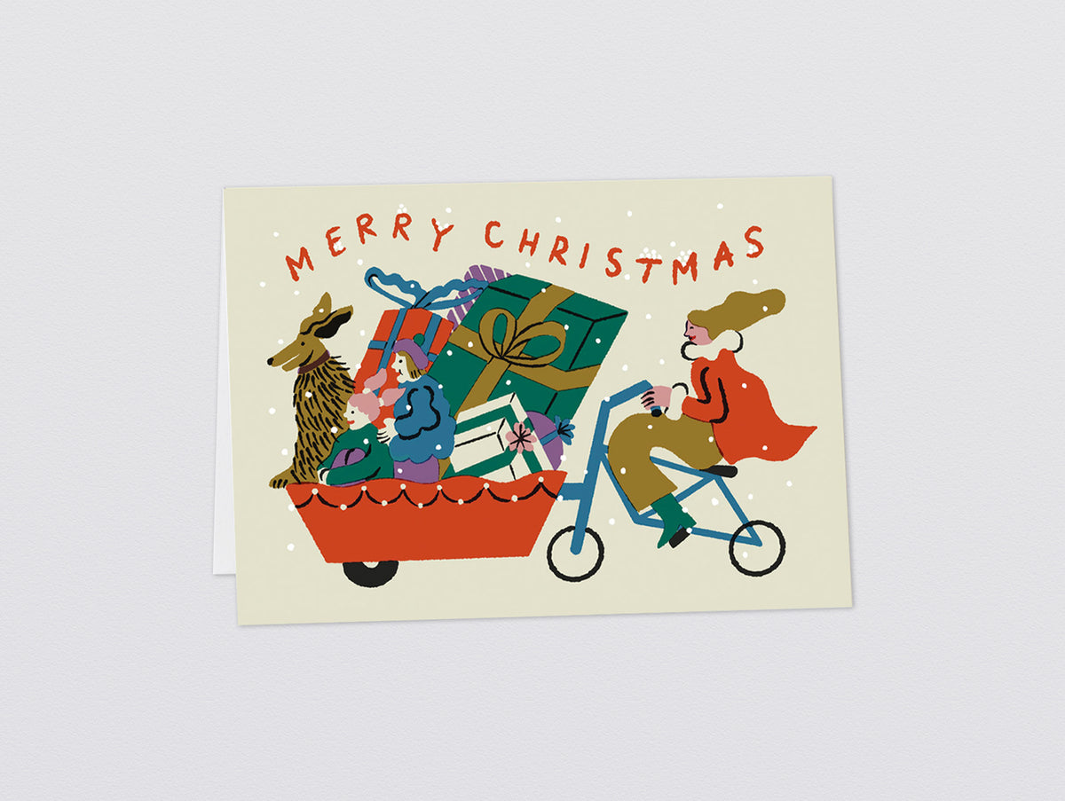 'Cargo Bike Christmas' Greetings Card by Wrap