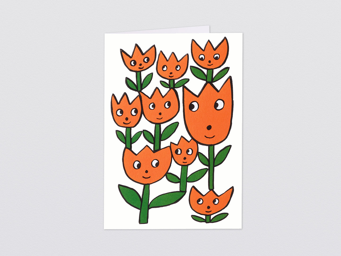 'Smiling Flowers' Embossed Greetings Card by Wrap