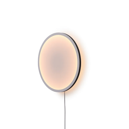 Calm Wall Lamp by Muuto - D50 cm / With an Inline Dimmer and Plug / White Shade / Black Edge