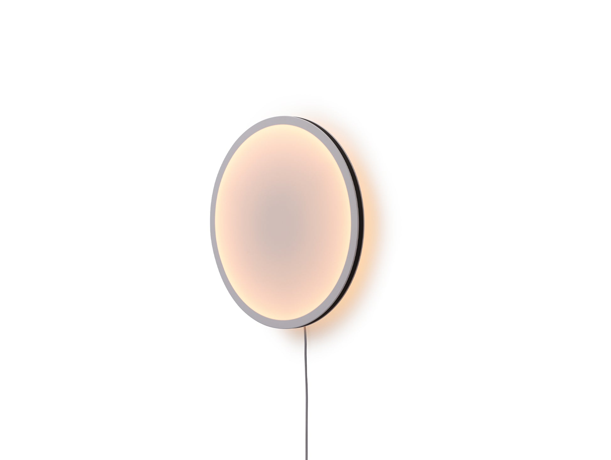 Calm Wall Lamp by Muuto - D50 cm / With an Inline Dimmer and Plug / White Shade / Black Edge
