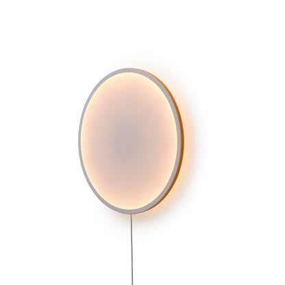 Calm Wall Lamp by Muuto - D68 cm / With an Inline Dimmer and Plug / White Shade / Orange Edge
