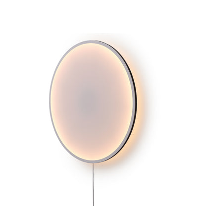 Calm Wall Lamp by Muuto - D90 cm / With an Inline Dimmer and Plug / White Shade / Black Edge