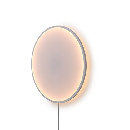 Calm Wall Lamp by Muuto - D90 cm / With an Inline Dimmer and Plug / White Shade / Grey Edge