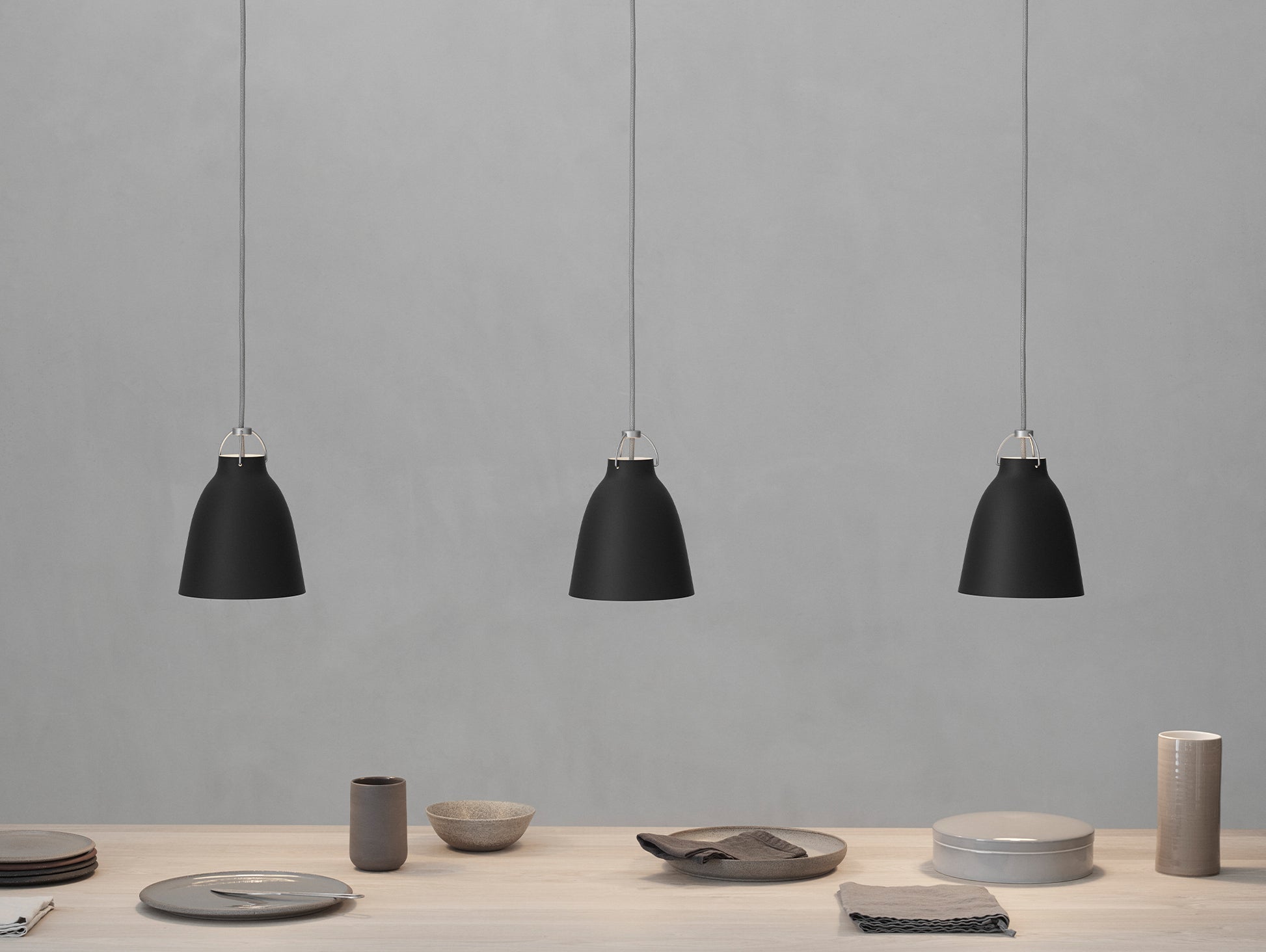 Caravaggio Pendant Light by Fritz Hansen - P1 / Matt Black Aluminium