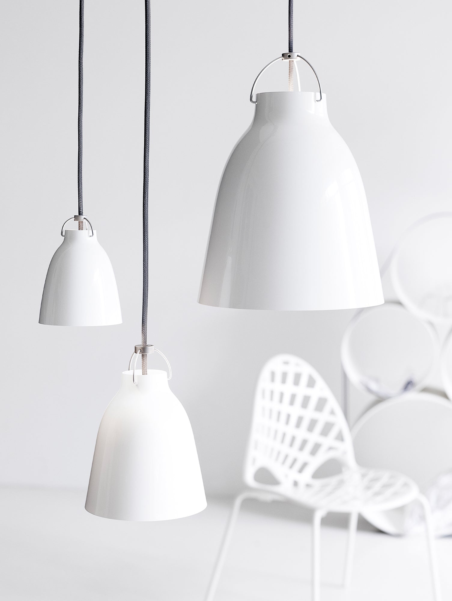 Caravaggio Pendant Light by Fritz Hansen - High-Gloss White Aluminium