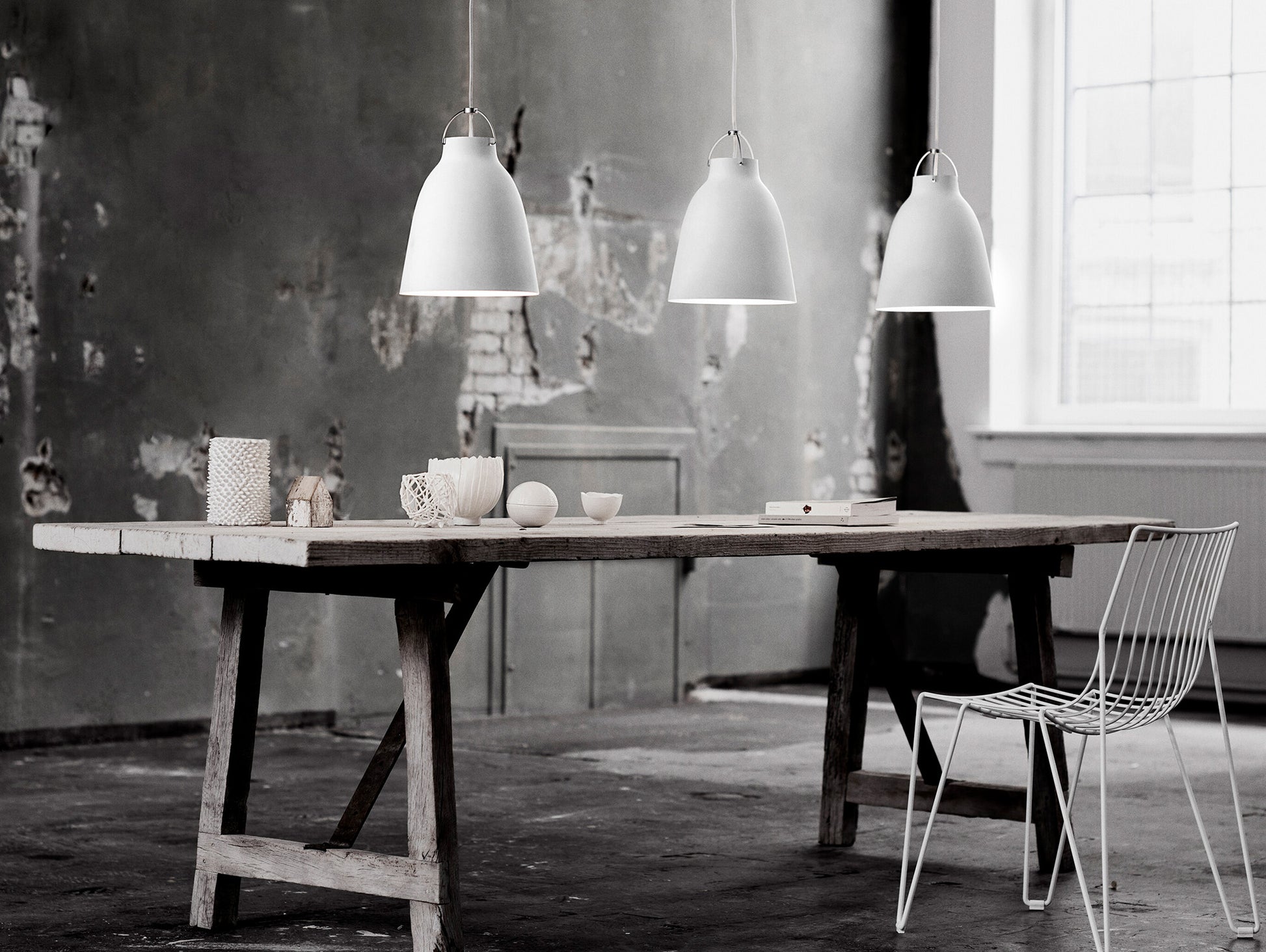 Caravaggio Pendant Light by Fritz Hansen - P2  / Matt White Aluminium