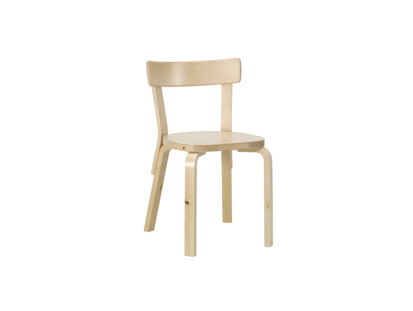Chair 69 by Artek - Matt Lacquered Wild Birch Frame / Wild Birch Veneer Seat