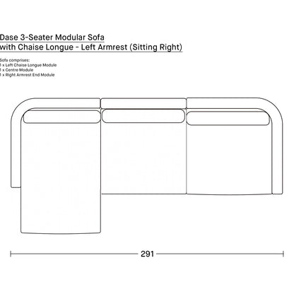 Dase 3-Seater Modular Sofa
