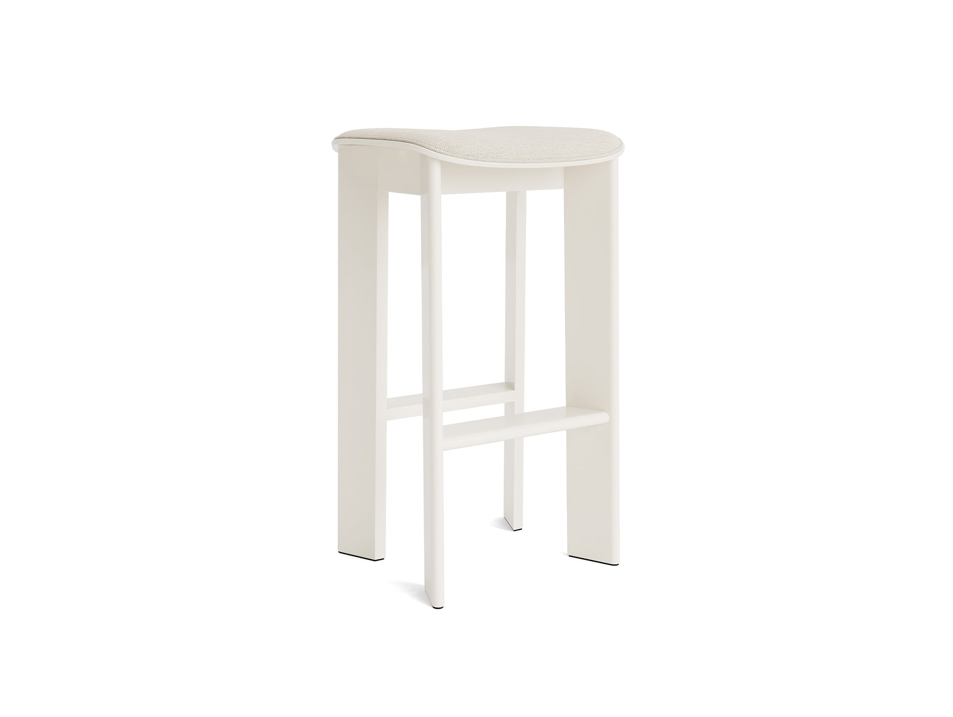 Chisel 30 Bar Stool Seat Upholstery by HAY - High / Cream White Lacquered Beech / Mode 011