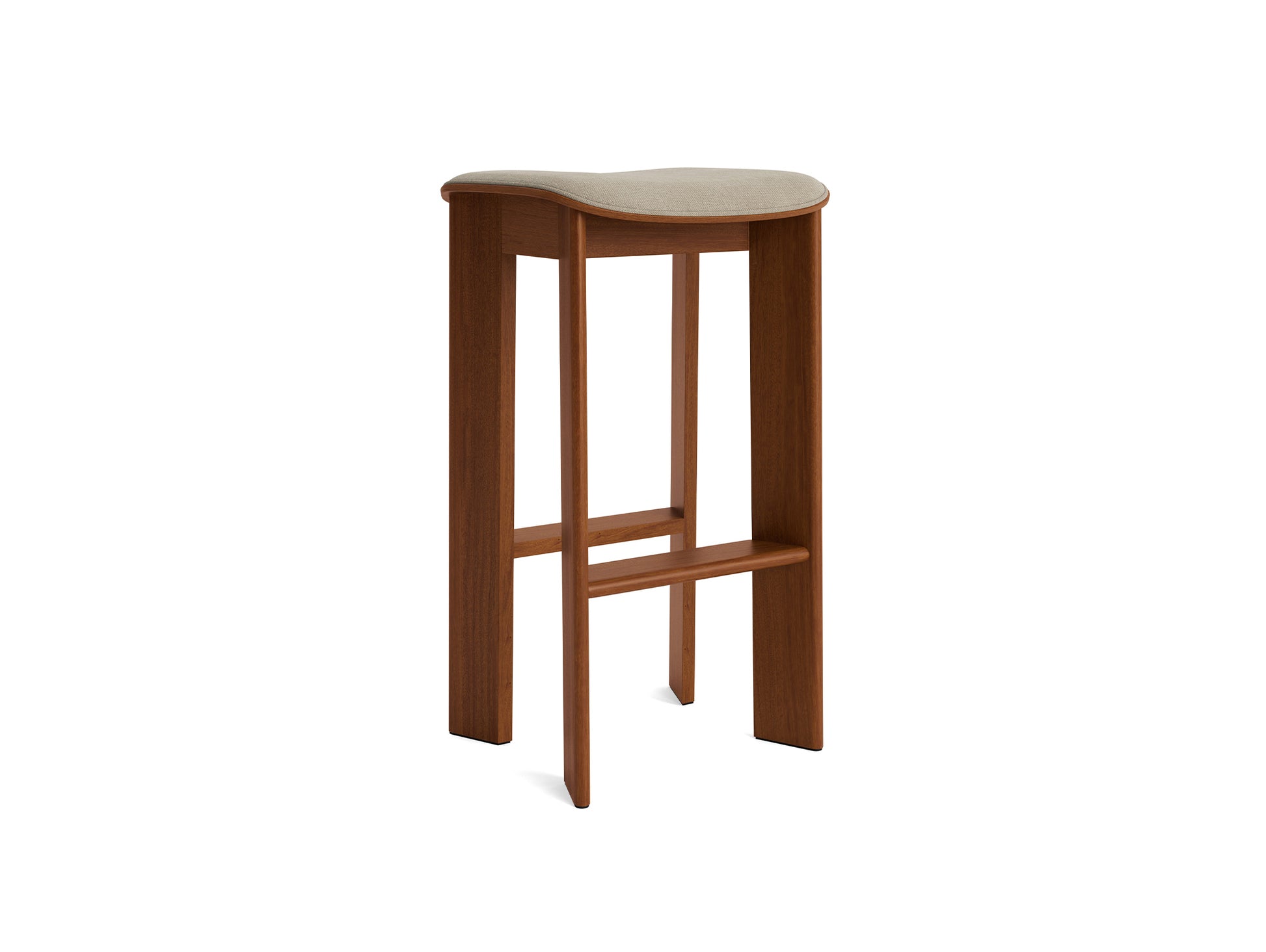 Chisel 30 Bar Stool Seat Upholstery by HAY - High / Lacquered Walnut / Linara 216