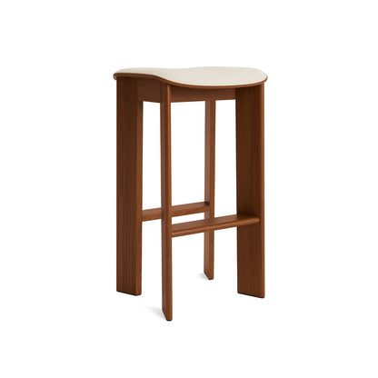 Chisel 30 Bar Stool Seat Upholstery by HAY - High / Lacquered Walnut / Turf Cream