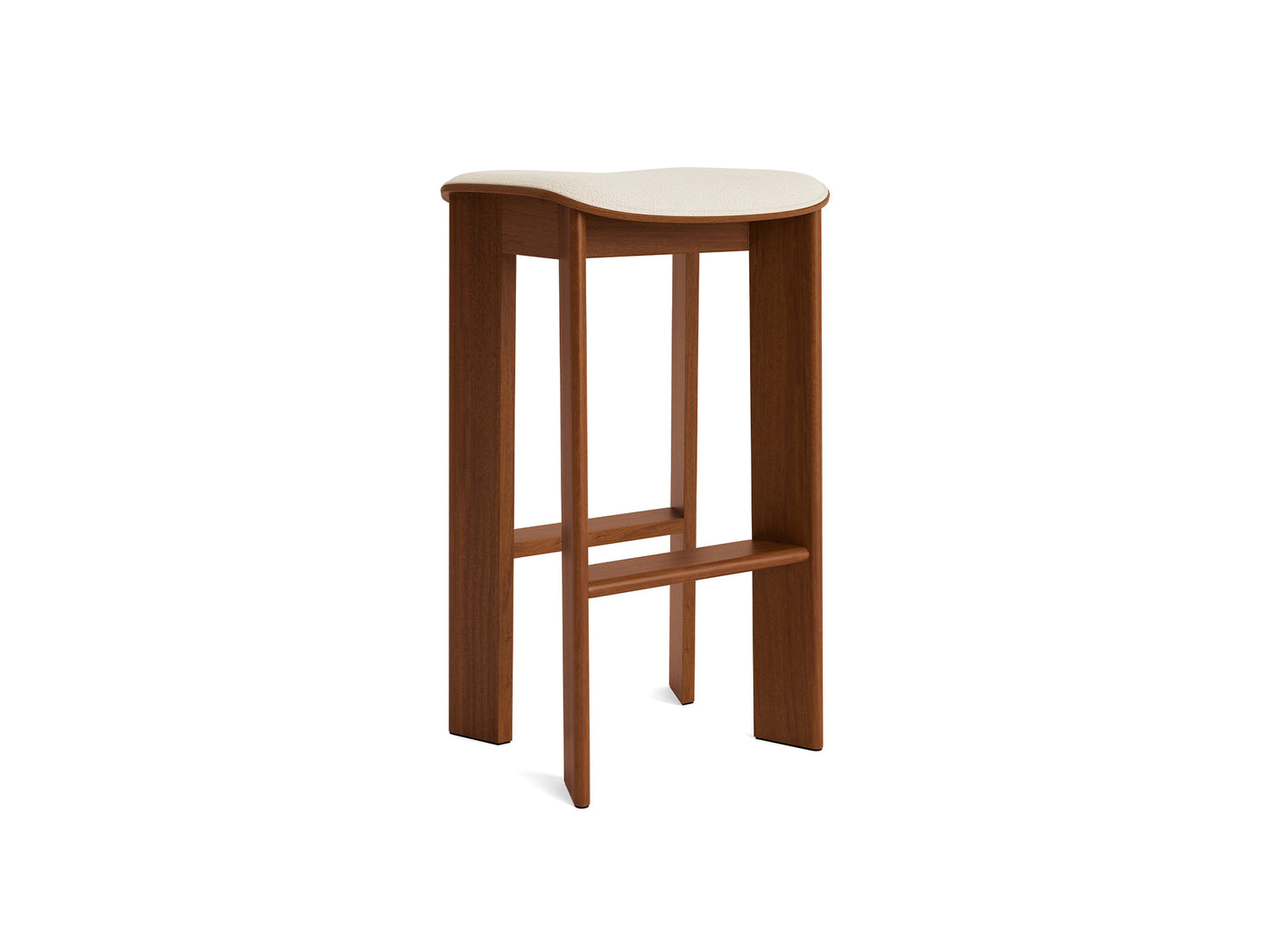 Chisel 30 Bar Stool Seat Upholstery by HAY - High / Lacquered Walnut / Turf Cream