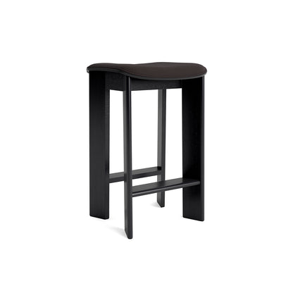 Chisel 30 Bar Stool Seat Upholstery by HAY - Low / Black Lacquered Oak / Steelcut Trio 3 383