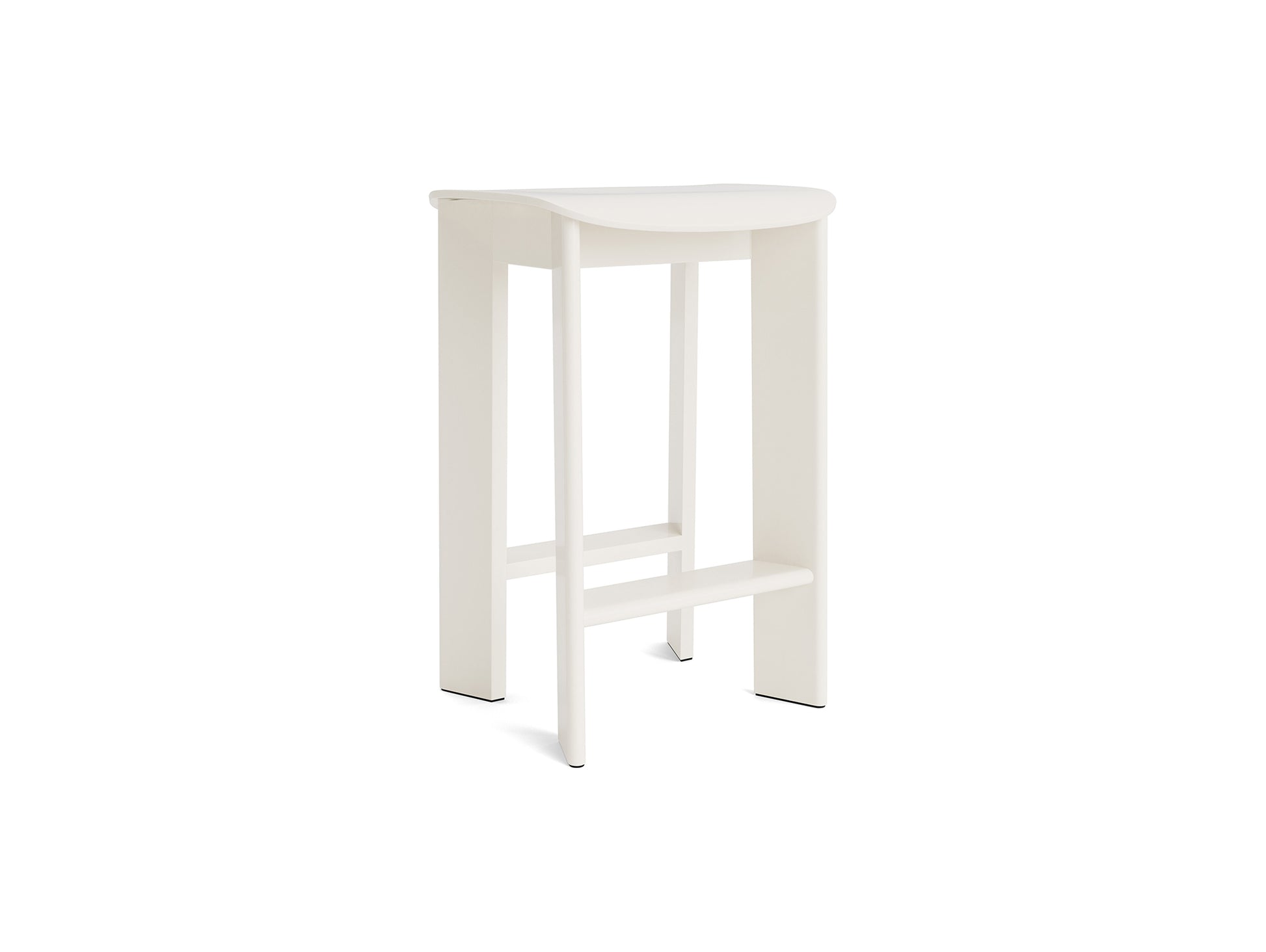 Chisel 30 Bar Stool Low by HAY - Cream White Lacquered Beech