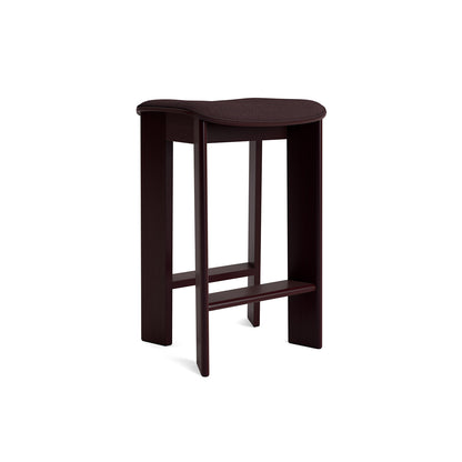 Chisel 30 Bar Stool Seat Upholstery by HAY - Low / Dark Bordeaux Lacquered Beech / Remix 373