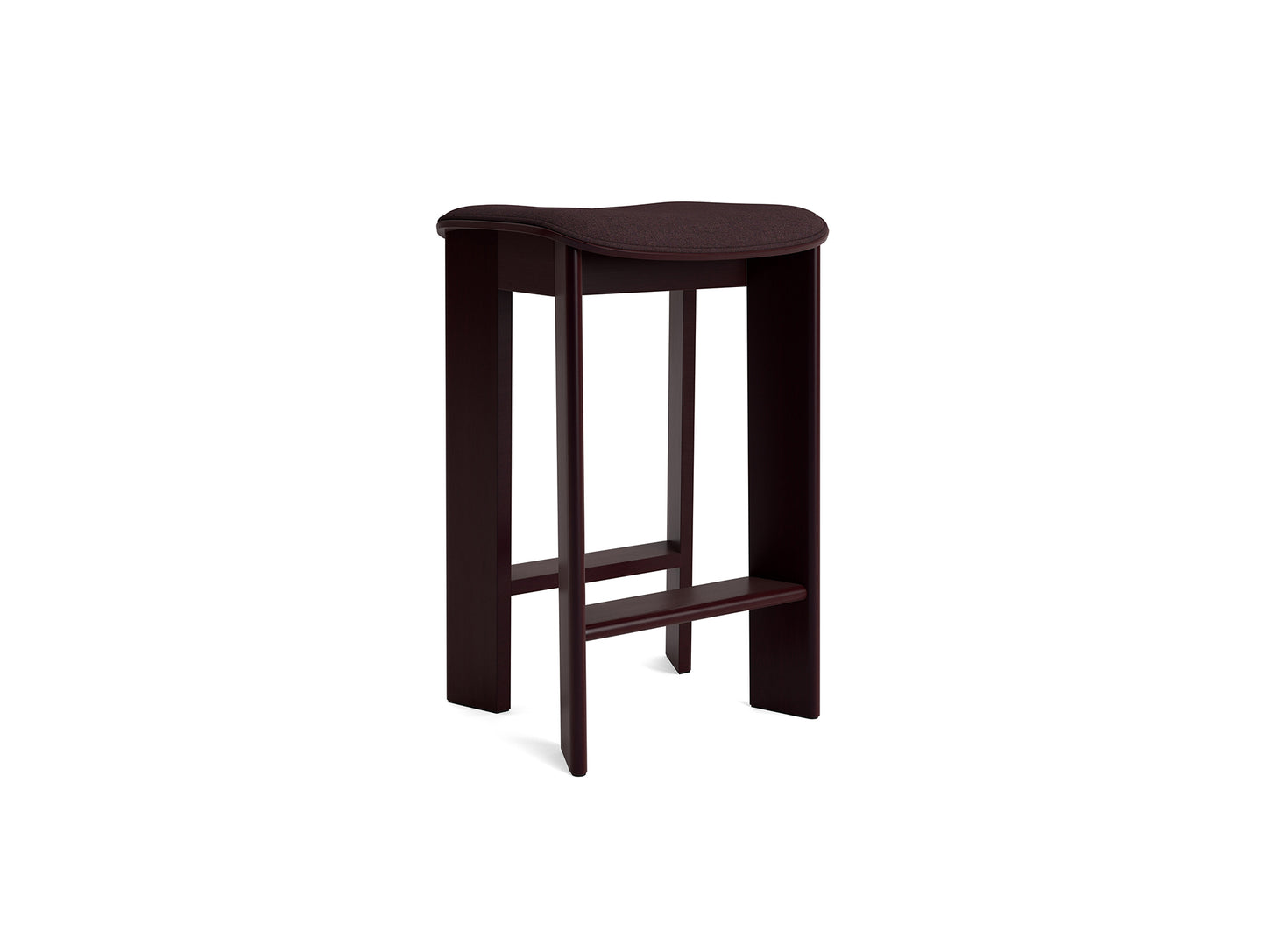Chisel 30 Bar Stool Seat Upholstery by HAY - Low / Dark Bordeaux Lacquered Beech / Remix 373
