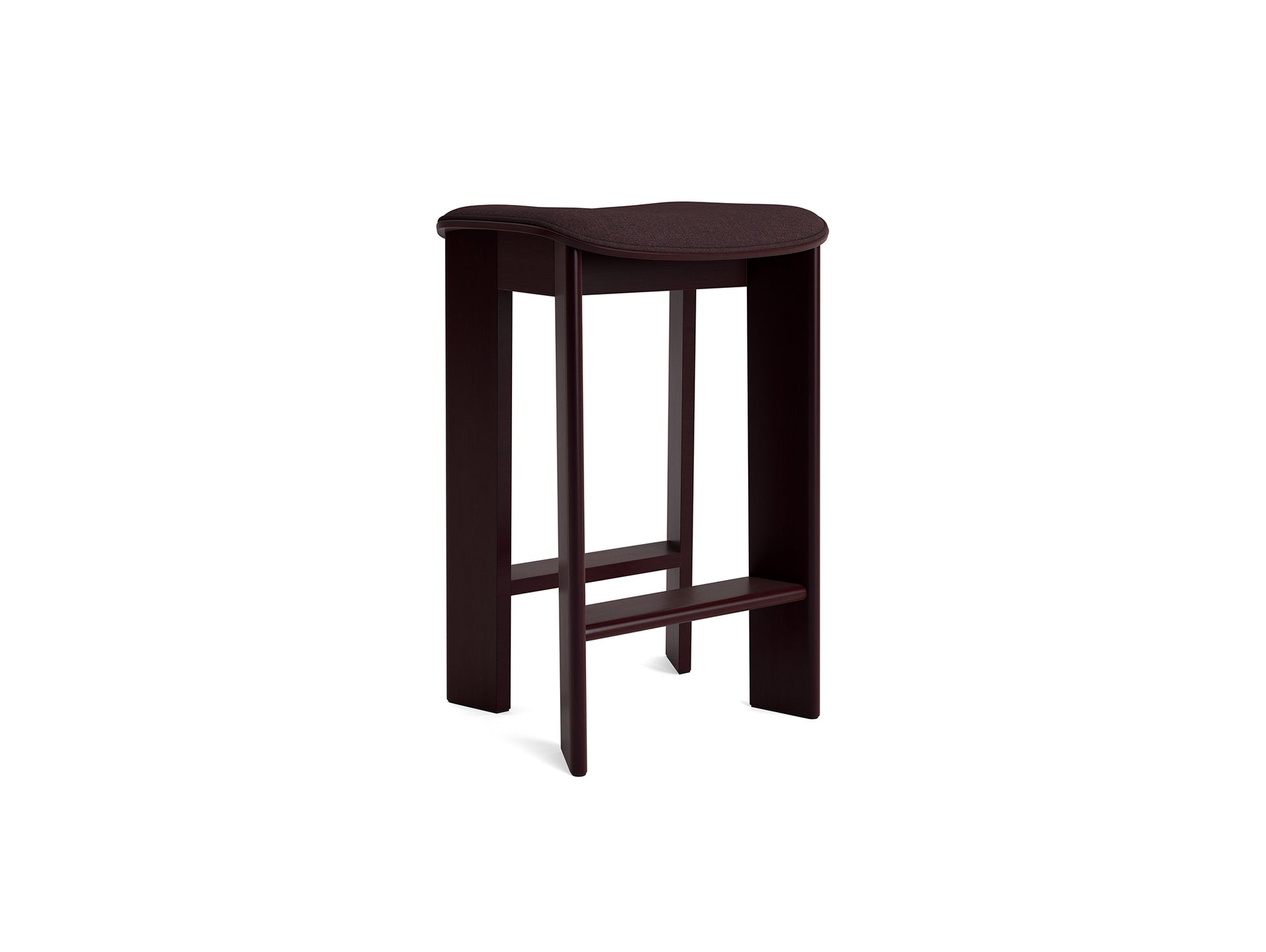 Chisel 30 Bar Stool Seat Upholstery by HAY - Low / Dark Bordeaux Lacquered Beech / Remix 373