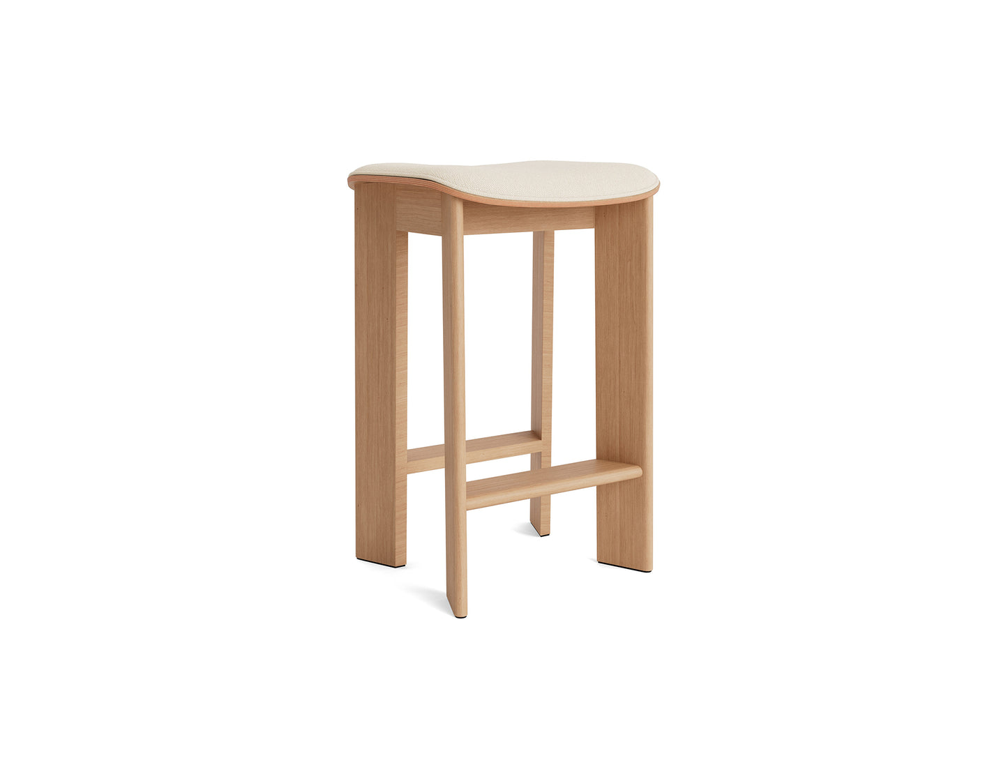 Chisel 30 Bar Stool Seat Upholstery by HAY - Low / Lacquered Oak / Turf Cream