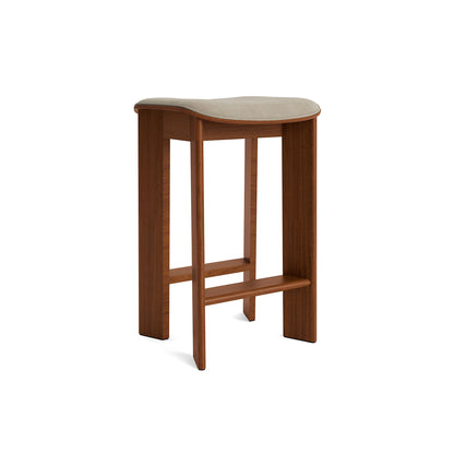 Chisel 30 Bar Stool Seat Upholstery by HAY - Low / Lacquered Walnut / Linara 216