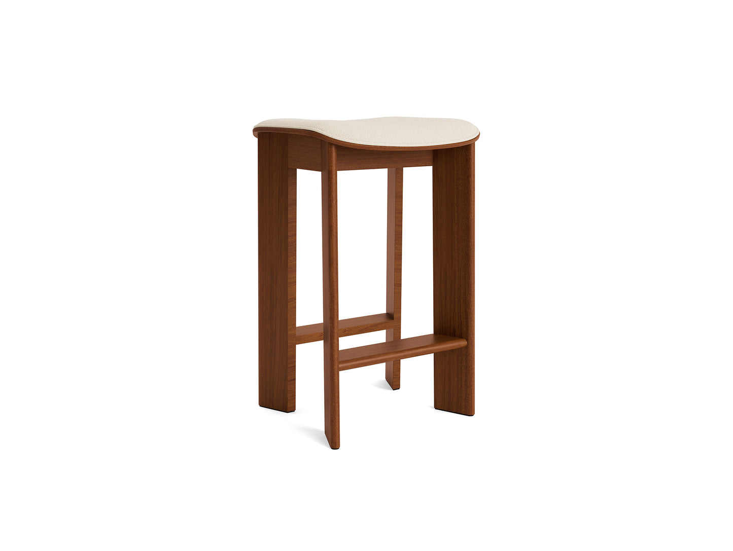 Chisel 30 Bar Stool Seat Upholstery by HAY - Low / Lacquered Walnut / Turf Cream