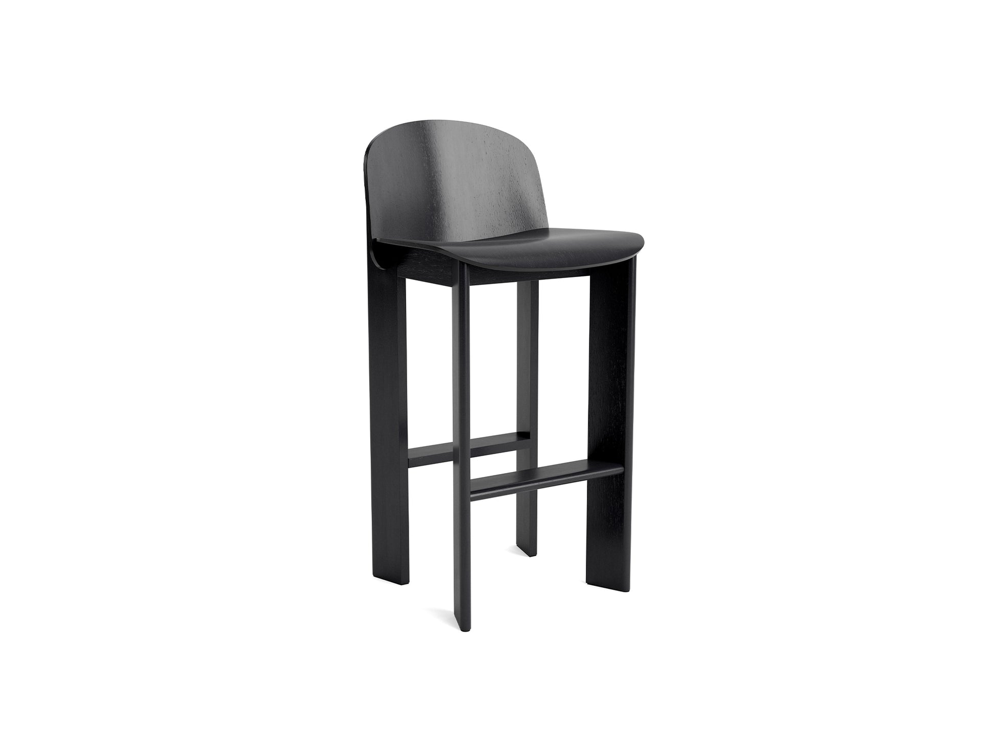 Chisel 35 Bar Stool by HAY - High / Black Lacquered Oak