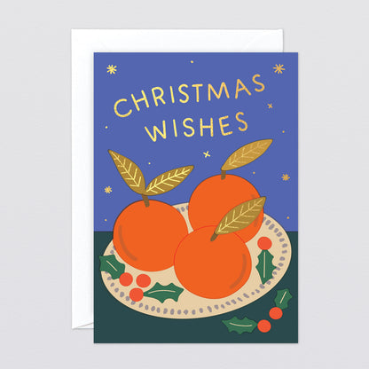 'Christmas Wishes' Foiled Greetings Card by Wrap