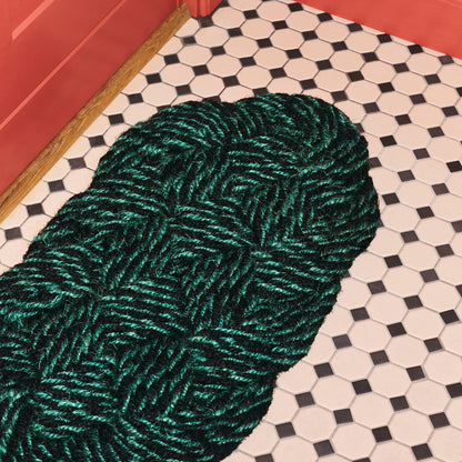 Coco Door Mat - Swirl by HAY - Green and Black