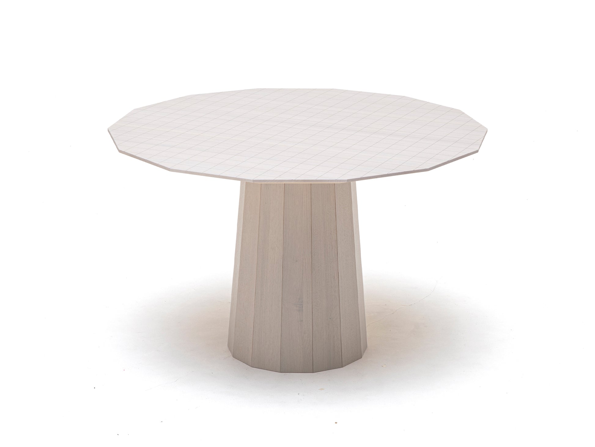 Colour Wood Dining Table by Karimoku New Standard - D120 cm / Grey Grid
