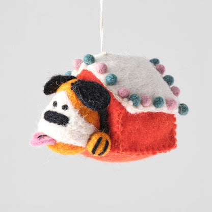 Roger, Dog in the Doghouse Felt Hanging Decoration