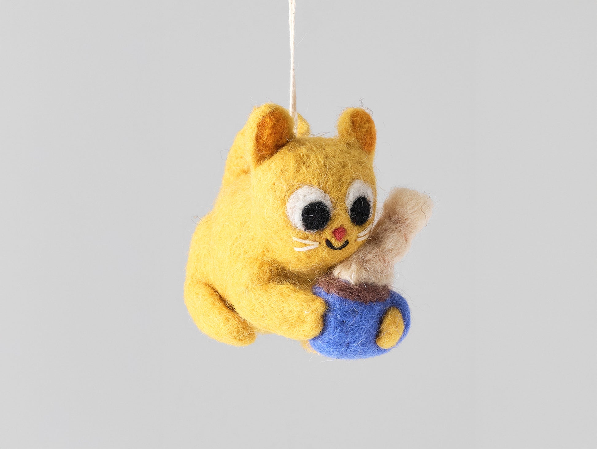 Chino, Cat and Mug Felt Hanging Decoration