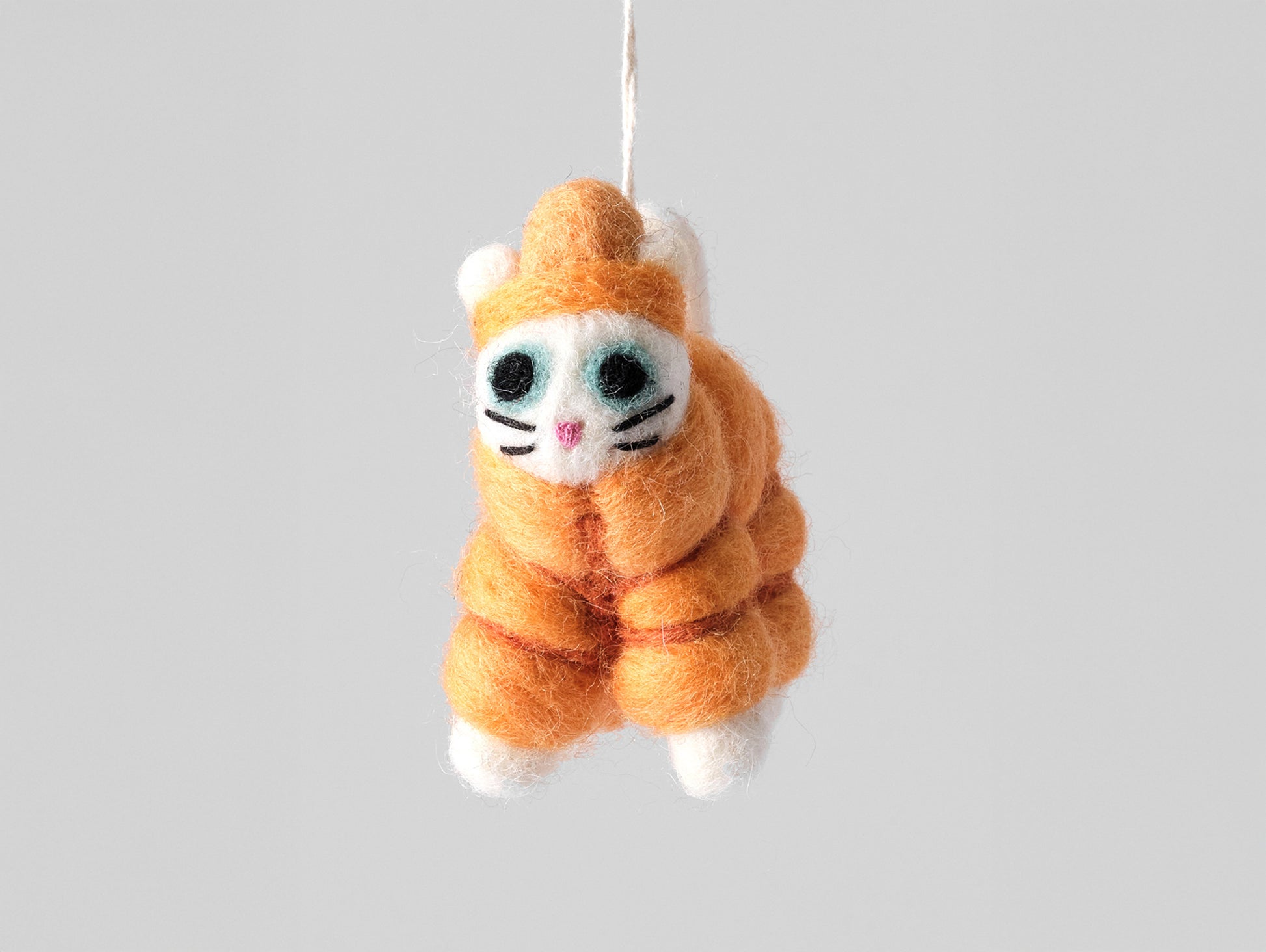 Lee, Cat in Orange Puffa Felt Hanging Decorations