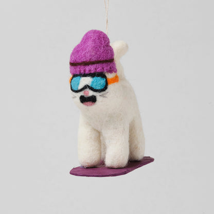 Shaun Cat on Snowboard Felt Hanging Decorations