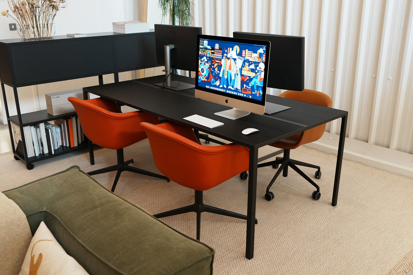 HAY New Order Workspace Table (200 x 100 cm) with Cable Management / Ex-Display